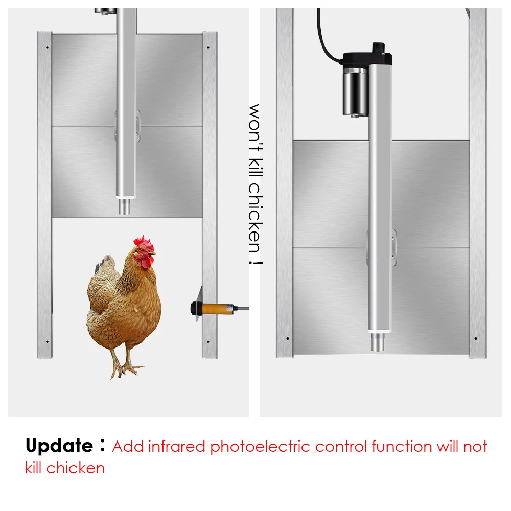 

110V/220V Automatic Chicken Door Opener Light Sensor and Time Control Chicken Coop Door Open Close Kit IP44 30X30cm EU/US Plug