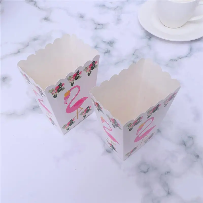 6 шт. детская коробка для попкорна на день рождения конфет с фламинго