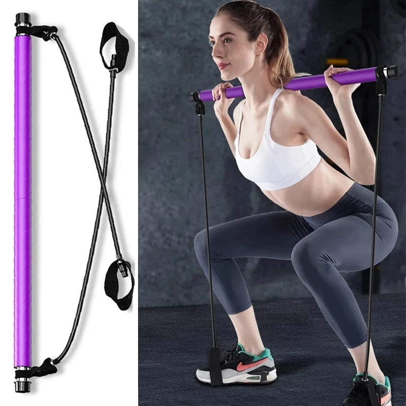 

Yoga Crossfit Resistance Bands Exerciser Pull Rope Portable Home Workout Pilates Bar Trainer Elastic Bands For Fitness Equipment