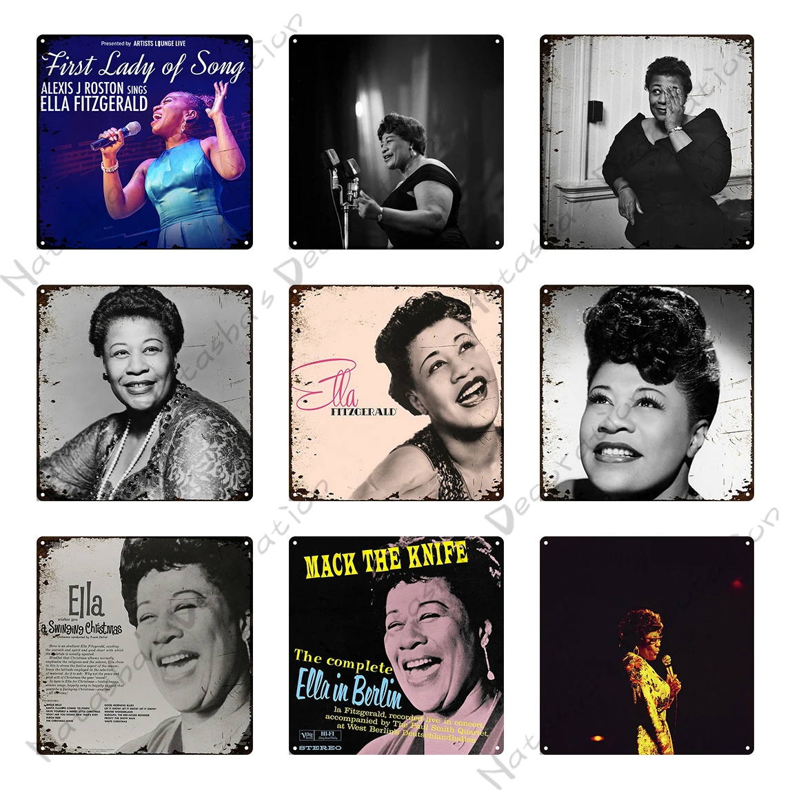 Японский винтажный постер Ella Fitzgerald металлический знак декоративная пластина