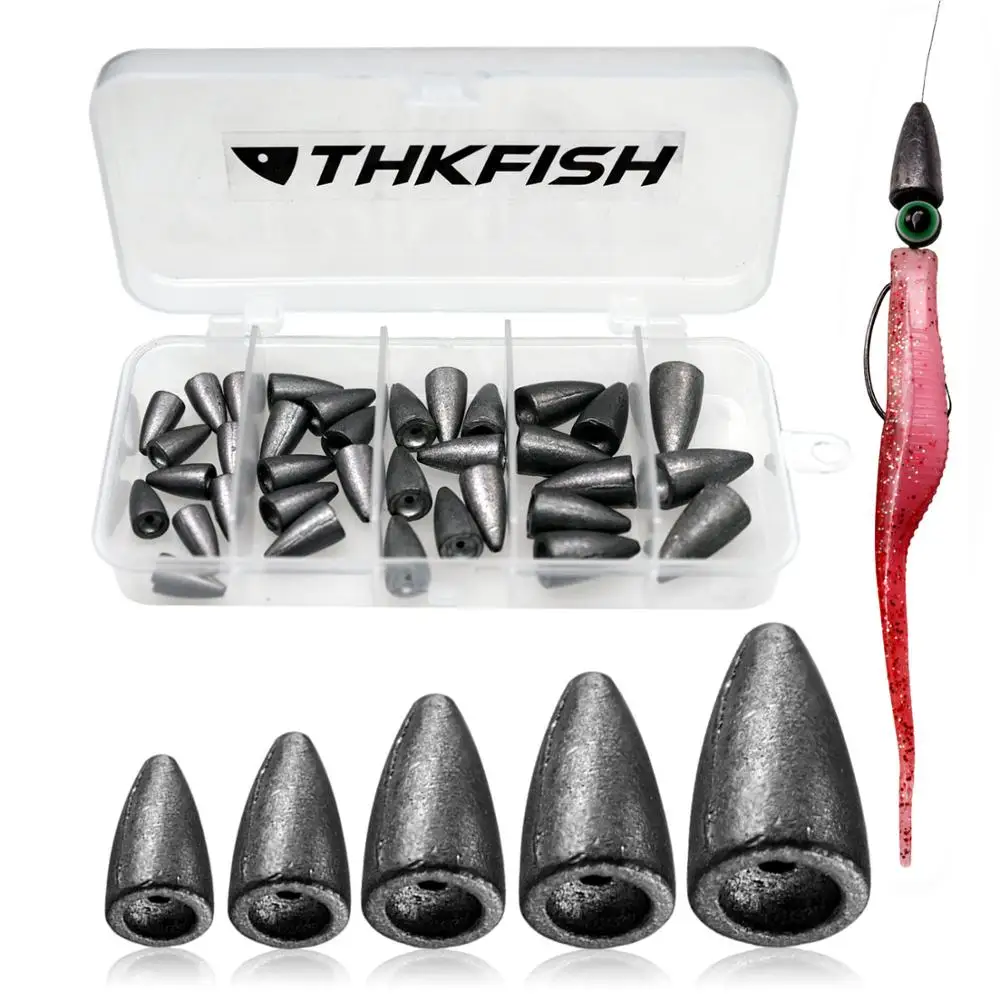 

35pcs/box Fishing Weight Sinkers 3.5g 5g 7g 10g 14g Bullet Weight Sinkers Fishing Tackle Box