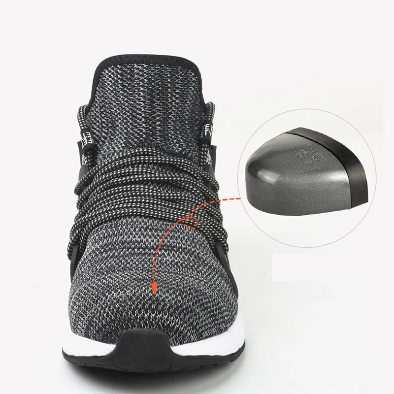 

Fashion Summer Safety Shoes Breathable Mesh Work Shoes Puncture-Proof Work Sneakers Safety Boots Man With Steel Toe Cap