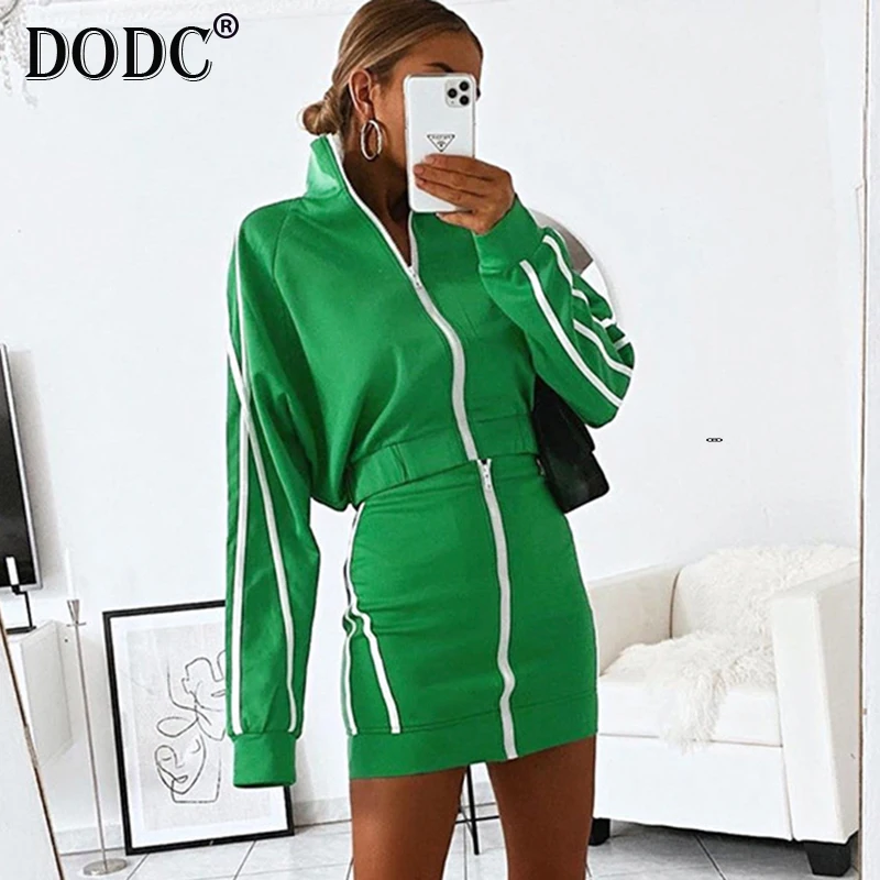 Полосатые спортивные женские костюмы комплекты для женщин на осень и зиму