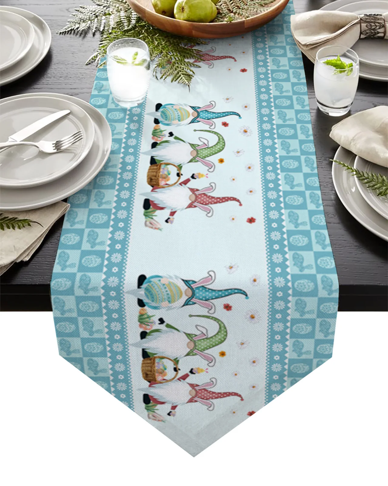 

Кролик, пасхальное яйцо гнома, кролик, синие скатерти для украшения стола для дома, праздвечерние чная скатерть, кухонные аксессуары, коврик...