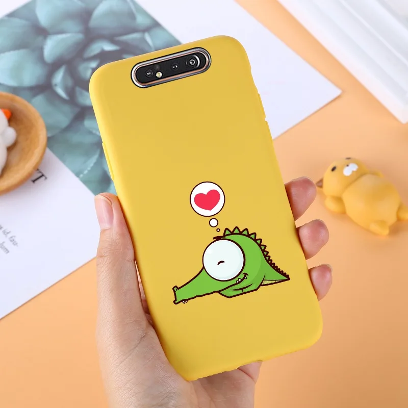 025 Yello ТПУ чехол для samsung Galaxy A80 силиконовый милый для samsung задняя крышка A 80 A805F A50 A70 A10 A20 A10S A40 протектор черный - Цвет: 025