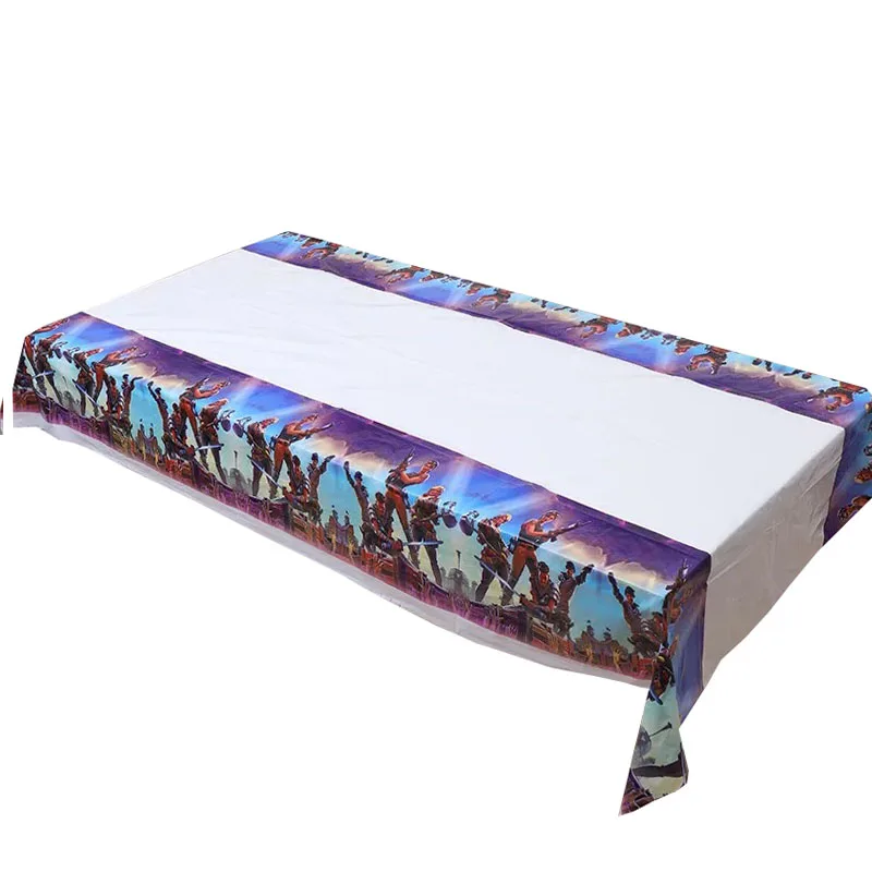 Tablecloth-1pcs 24 шт./лот, популярная игра, ночь в крепостях, топпер для кексов, детские украшения на день рождения, вечерние украшения для детской вечеринки - Цвет: Tablecloth-1pcs