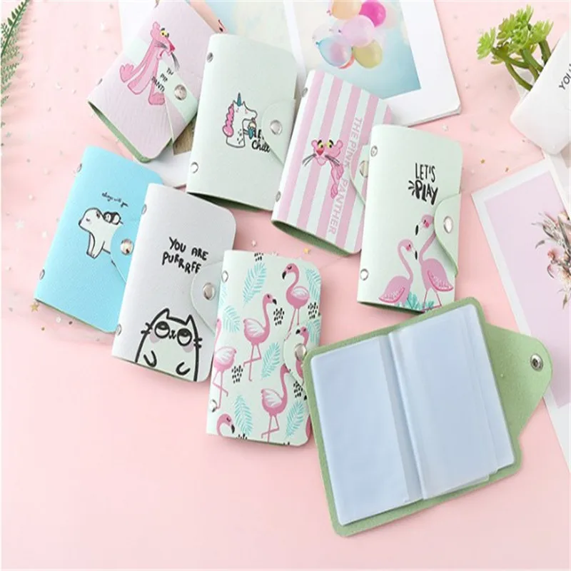 Модный женский милый чехол с рисунком фламинго для банковских карт держатель ID