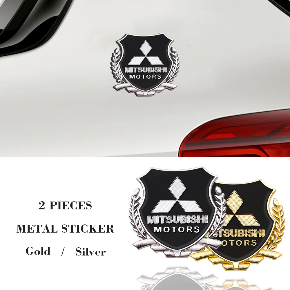 

2PCS Car 3D Metal Alloy Decals Badge Stickers Side Window Emblem Exterior Accessories For Mitsubishi asx outlander xl 3 lancer p