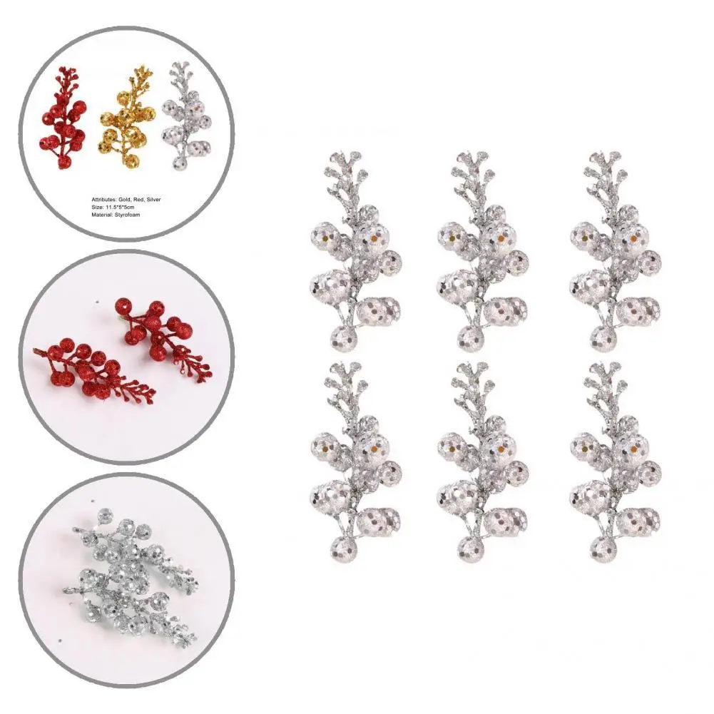 

6 шт., декоративные наполнители для рождественской елки, 3 цвета