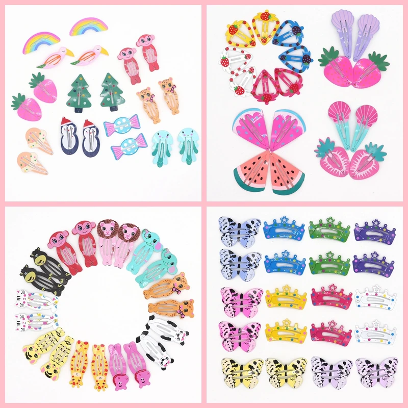 20 шт. заколки для волос металлические девочек аксессуары детские с принтом