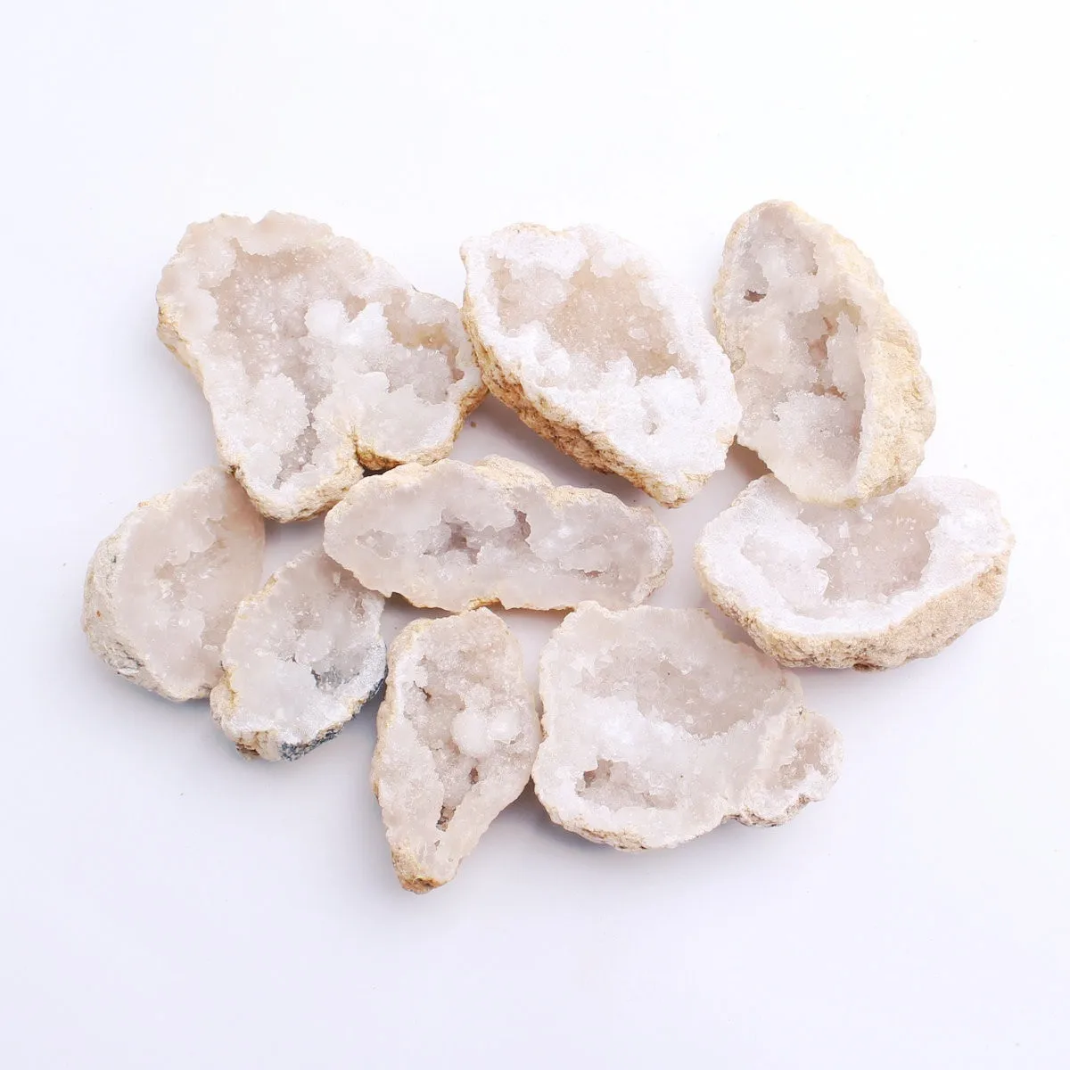 1PC Natural White Agate Crystal Geode Hole Mineral Specimen Contains Clean Clusters Beautiful Stones and Crystals | Дом и сад