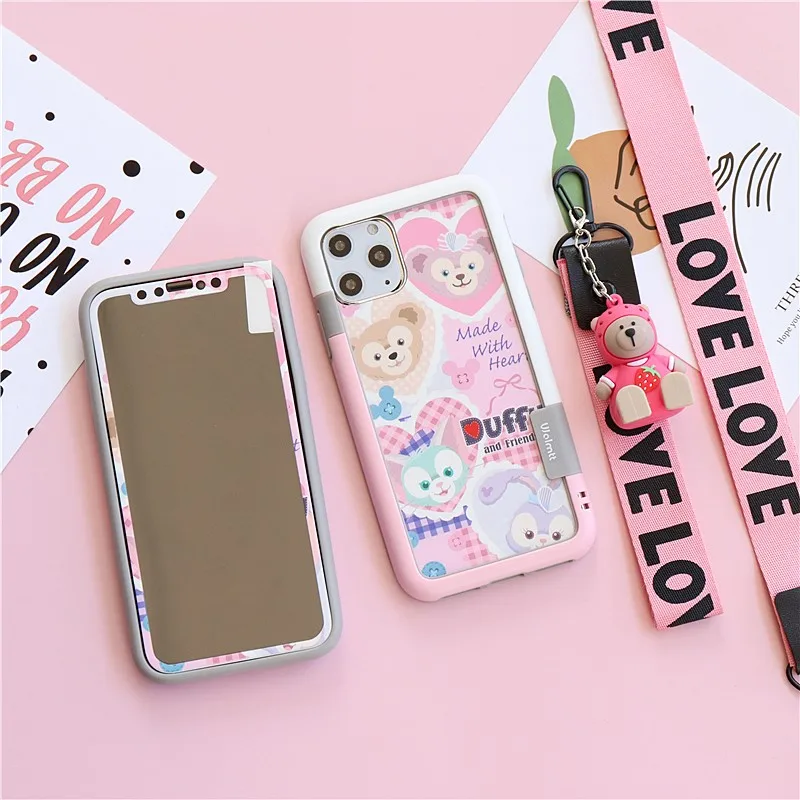 Для iPhone11pro max 8 7Plus противоударный бампер+ Duffy пленка для экрана из закаленного стекла для iPhone Xsmax xr 7 8 plus 6S 11 ремешок