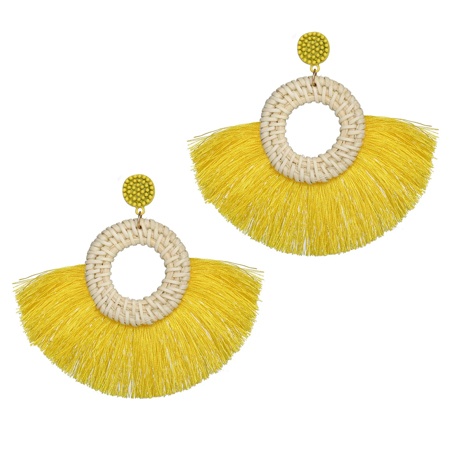 Серьги кисточки в богемном стиле с ручной оплеткой европейском и американском