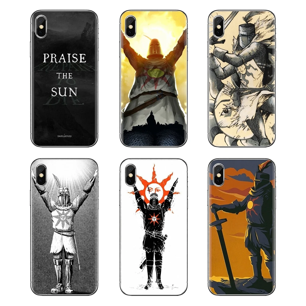 For iPod Touch Apple iPhone 4 4S 5 5S SE 5C 6 6S 7 8 X XR XS Plus MAX Praise the Sun Dark Souls Soft Transparent Cases Covers |