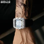 Мужской модный военный браслет Baogela, силиконовый Прямоугольный циферблат, лицо, спортивный кварц, BGL1612G-1