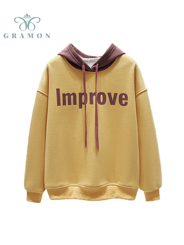

Women's Hoodies Long Sleeve Pullovers 2021 Autumn New Loose Sweatshirts Streetwear Fashion Sudaderas Mujer Oversized Casual Top