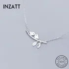 INZATT Настоящее серебро 925 пробы Циркон ветви птица кулон ожерелье для модных женщин милые ювелирные изделия минималистичные аксессуары
