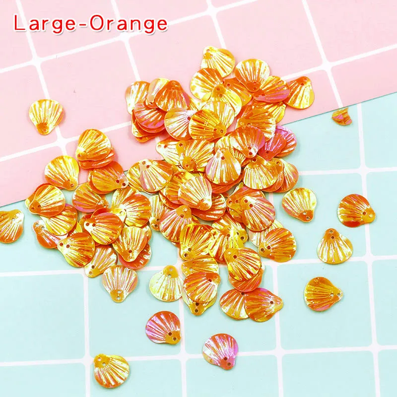 12-Large-Orange 10 г красочные оболочки Блестки прозрачные поставки слаймов Декор наполнитель дополнение игрушки DIY Lizun оболочки блеск Подвески клейкие аксессуары - Цвет: 12-Large-Orange