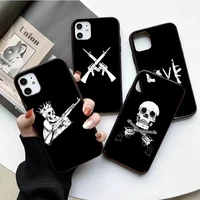 skeleton gun cool phone case 11 pro xs max 12 mini 13 for iphone 6s 7 8 6 plus hard mobile cover x xr 10 se 2020 5s shell