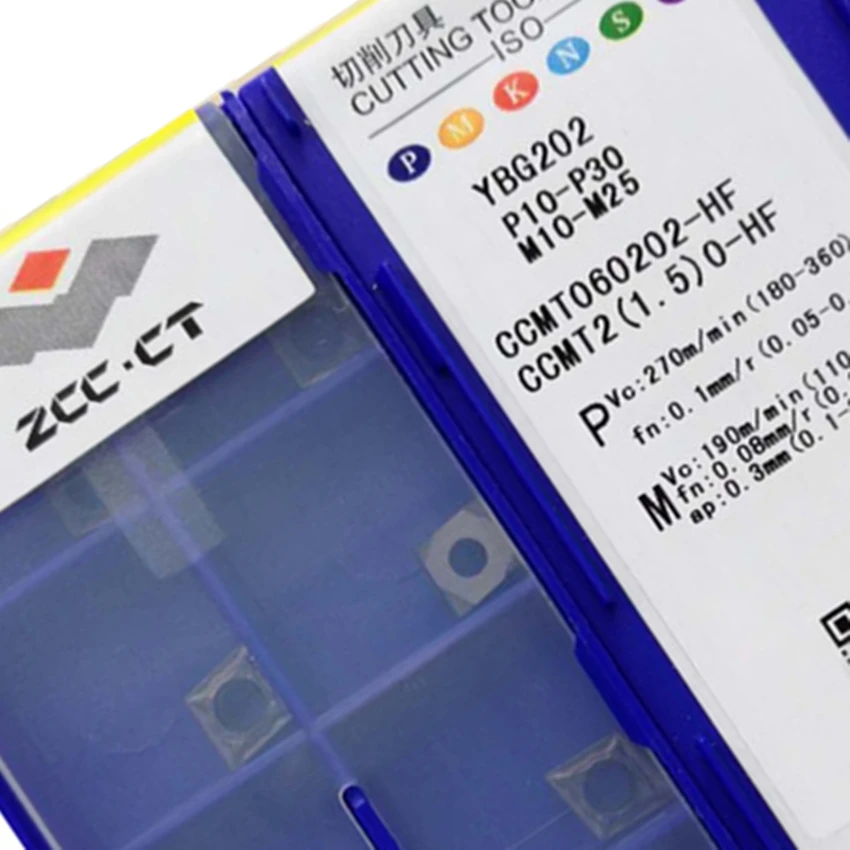 

ZCC.CT CCMT060202-HF YBG202/CCMT060204-HF YBG202/CCMT060204-EM YBG202/CCMT060208-EM YBG202 CNC carbide inserts 10PCS/BOX