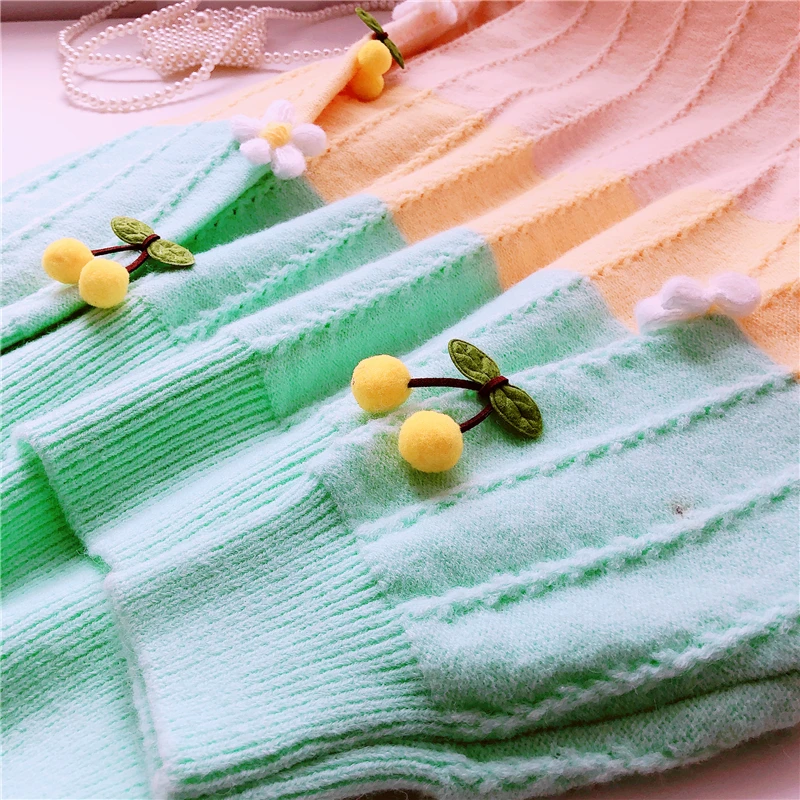 

Women's Sweater 2020 Autumn New Stitching Color Pullovers Sweaters O-neck Long Sleeve Knitting Tops Girl Sweet Jumper Full H172