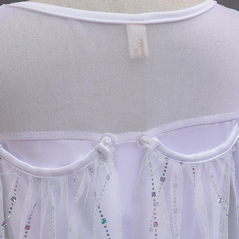 

Halloween Girls Dress Children's Cosplay Costume Long Sleeve White Girl Princess Dress Up Crown Sticks Gloves Kids New Year Gift