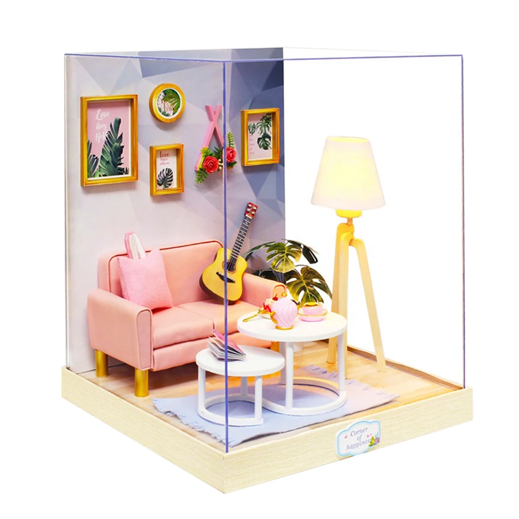 

1/24 Doll House Miniature DIY Dollhouse Kit Toys for Kids Afternoon Tea Time