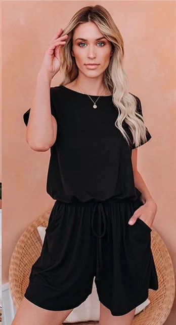 

Spring and summer new women's ribbed short-sleeved home wear solid color casual two-piece pajamas set sweatpants women baggy