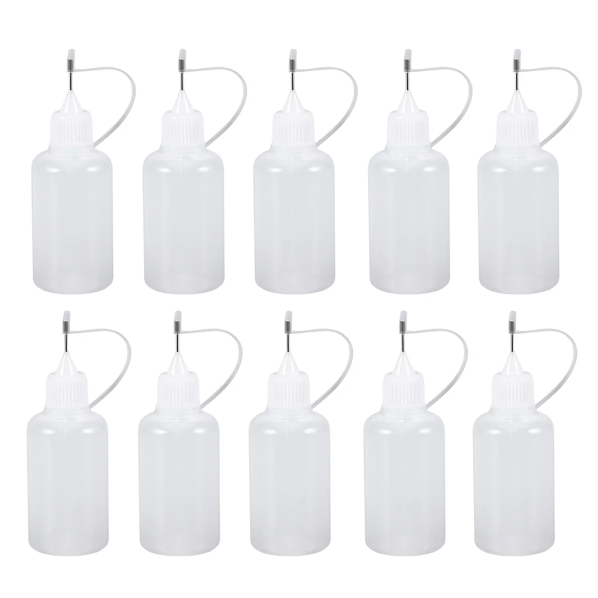 

10Pcs 30ml Needle Tip Glue Bottle Applicator DIY Quilling Tool Precision Bottle (White)