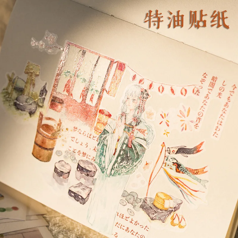 Special oil and paper stickers in the 19th century series of creative antique style European plane stickers in 6 pieces