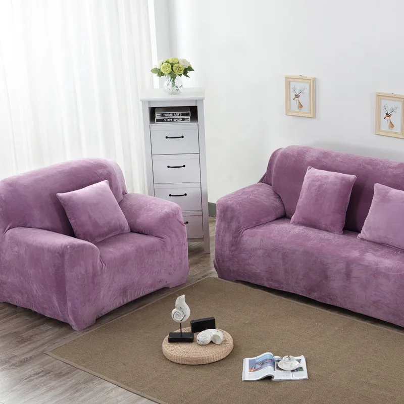 Толстый Пушистый чехол для дивана Claroom зимний мягкий теплый гостиной однотонный