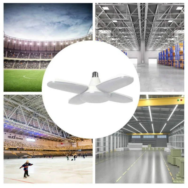 Super Bright Industrial Lighting 80W E27 Led Fan Garage Light 6000LM 85-265V 2835 High Bay Lamp for workshop | Лампы и освещение