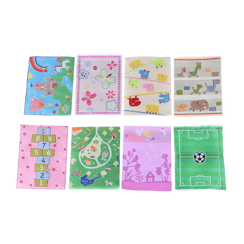 1:12 набор аксессуаров ковер коврик из вискозной нити мультяшный мини кукольный