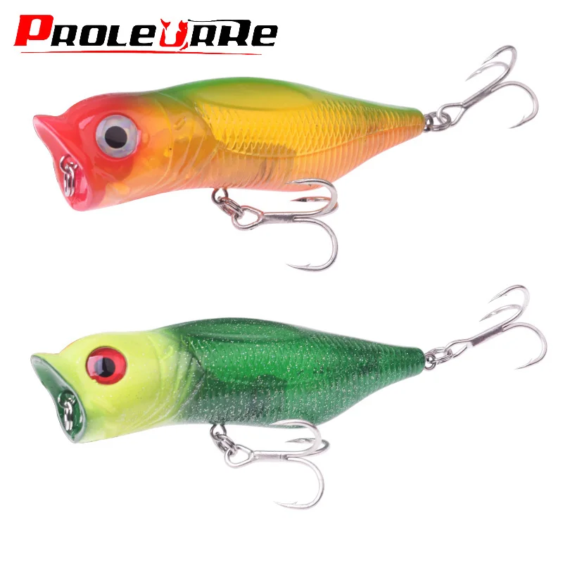 

1PCS Big Fishing Lure 90mm 17g Lifelike Popper 3D Eyes Top Water Wobblers Isca Artificial Hard Bait 6# Hooks Bass Swimbait Pesca