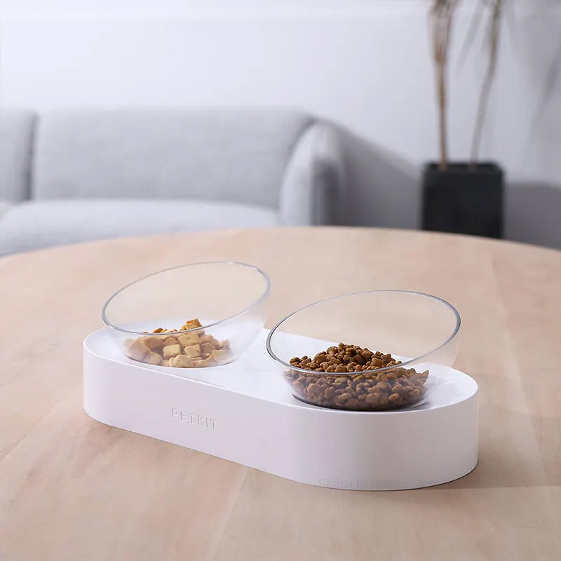 XIAOMI Youpin PETKIT 15 градусов регулируемая двойная чаша место еды и воды вместе двойного назначения Удобная миска для кошки 63
