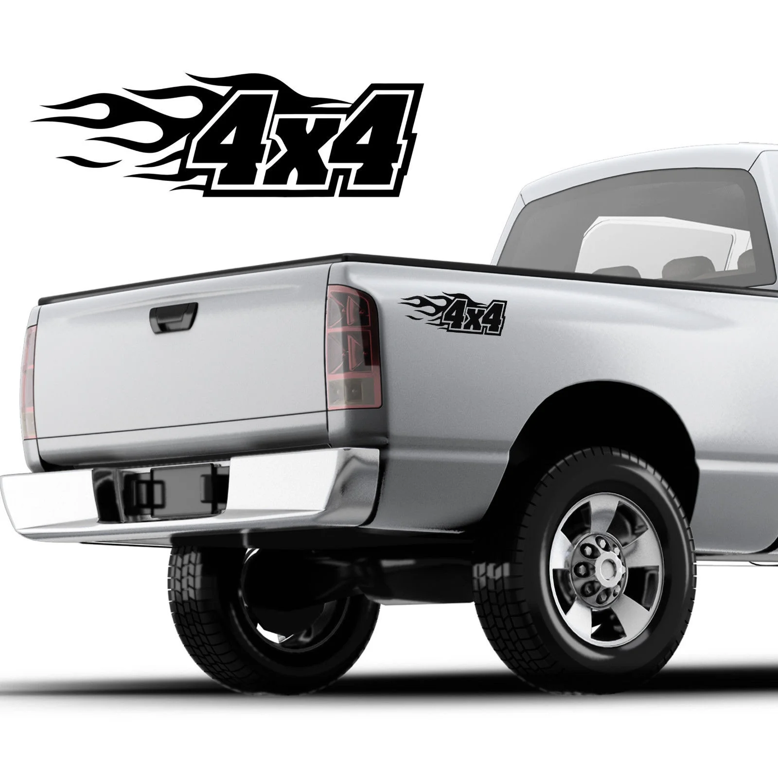 

Для (2 шт.) 4x4 наклейка графика, пламя Племенной дизайн подходит для FORD, CHEVY, DODGE,