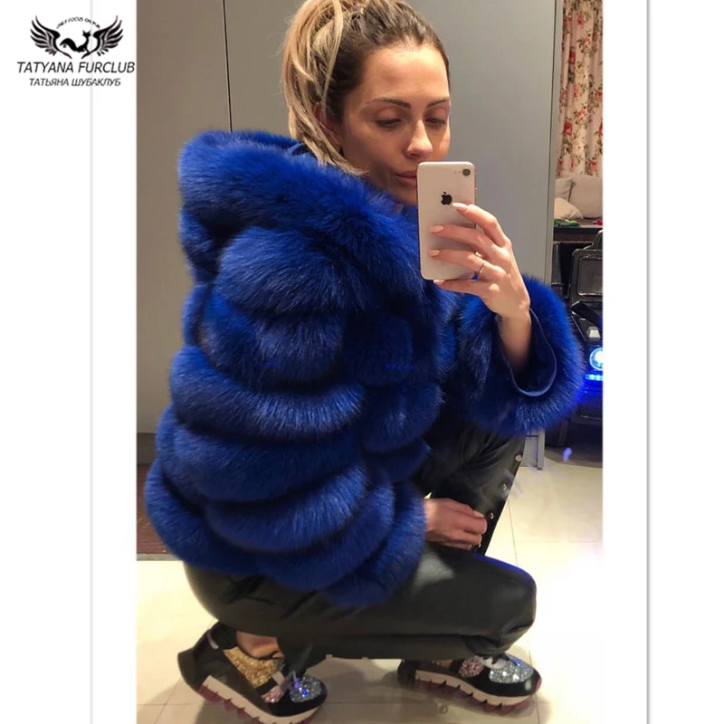 Tatyana Furclub натуральное меховое пальто Женская куртка из лисьего меха с капюшоном цельная кожа натуральная Шуба из натурального Лисьего меха Женское зимнее роскошное меховое пальто
