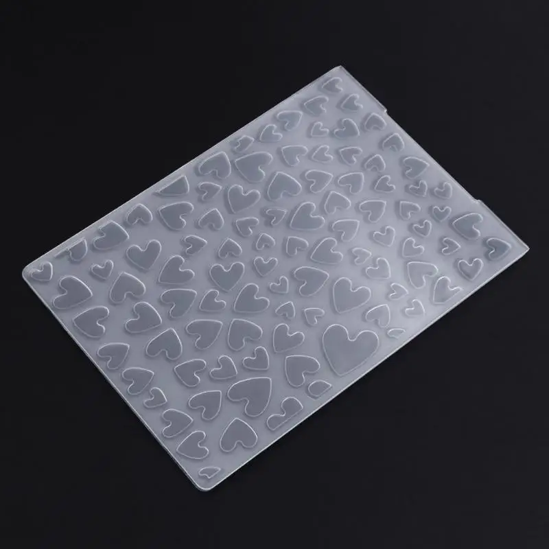 С узором из сердечек костюм DIY Пластик тиснение для скрапбукинга шаблон торт