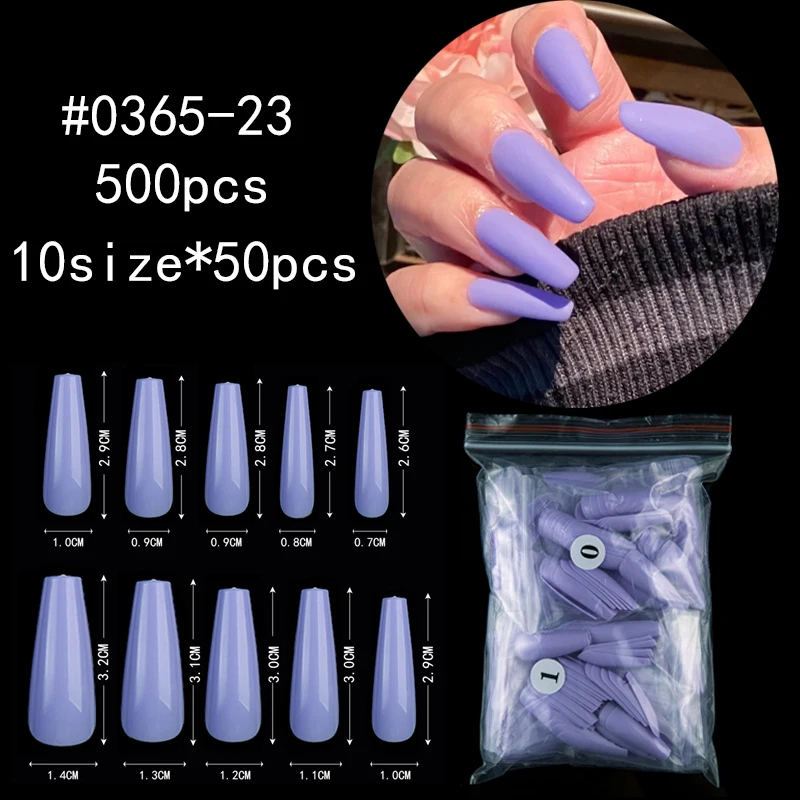 500 шт./пакет длинные гроб накладные ногти-стилеты гвозди из АБС-пластика в новом
