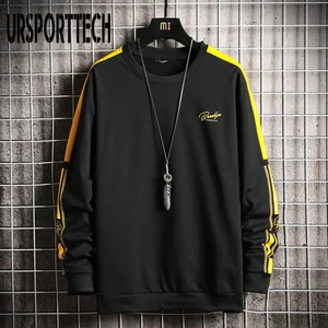 Мужская Флисовая Толстовка с круглым вырезом, с буквенным принтом