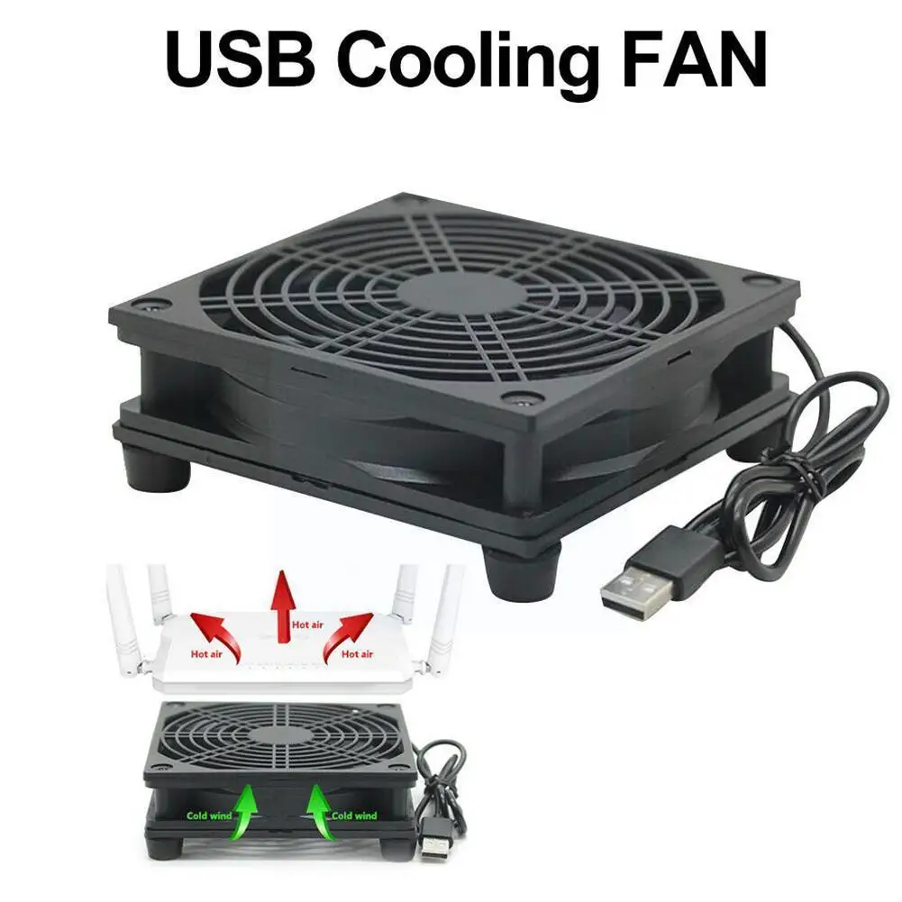 

Router Cooling Fan DIY PC Cooler TV Box Wireless Quiet For PC USB Cooling 5 Power 5V Y7Z1