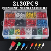 2120pcs ve series insulated terminal block cord end crimping sleeve terminal cable wire connector electrical tube terminals suit