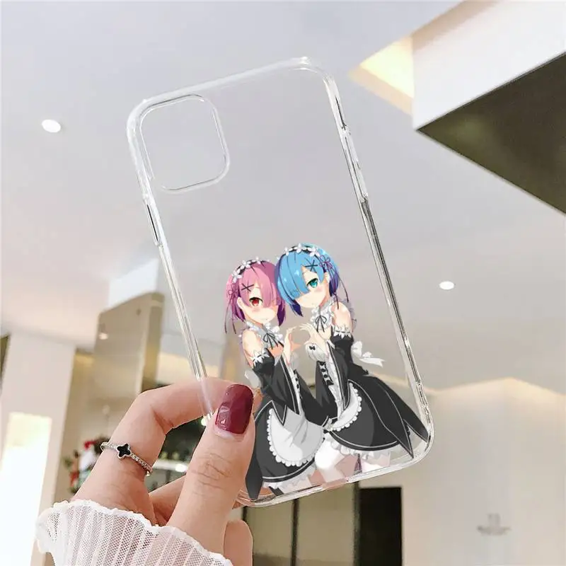 

Re Zero Rem Japan anime Phone Cases Transparent soft For iphone 5 5s 5c se 6 6s 7 8 11 12 plus mini x xs xr pro max