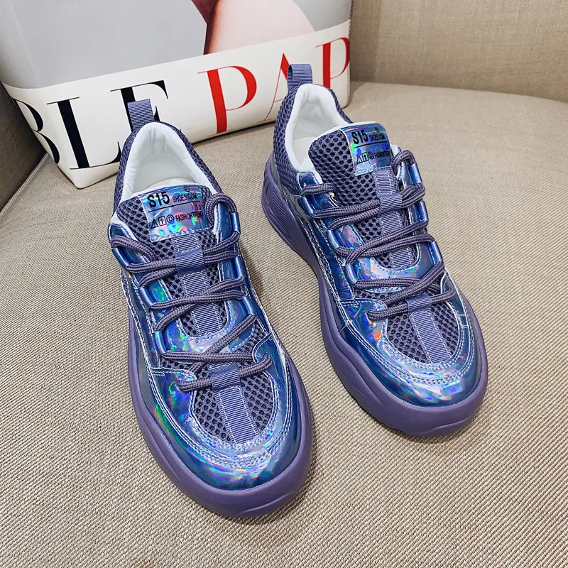 Европейские женские кроссовки 2020 0ld ботинки Харадзюку на толстой плоской подошве