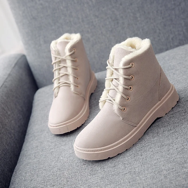 beige Мужские ботинки для пары; коллекция года; зимняя обувь; женские и мужские ботинки с плюшевой подкладкой; Botas Mujer; водонепроницаемые ботинки в австралийском стиле; женские ботинки - Цвет: beige