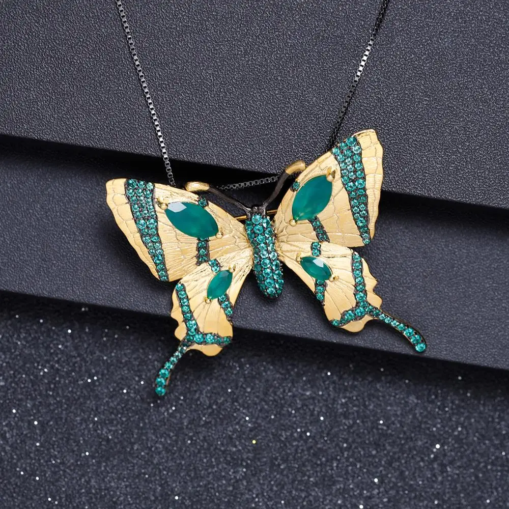 Женская Брошь бабочка из серебра 925 пробы|Украшения для волос броши и украшения