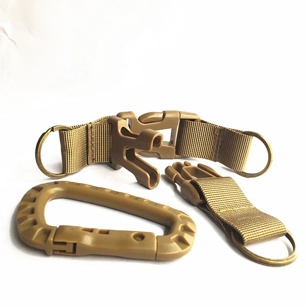 Открытый брелок MOLLE тактическая Пряжка лямки крюк держатель бутылки воды альпинистский рюкзак с карабином крюк быстросъемный крюк