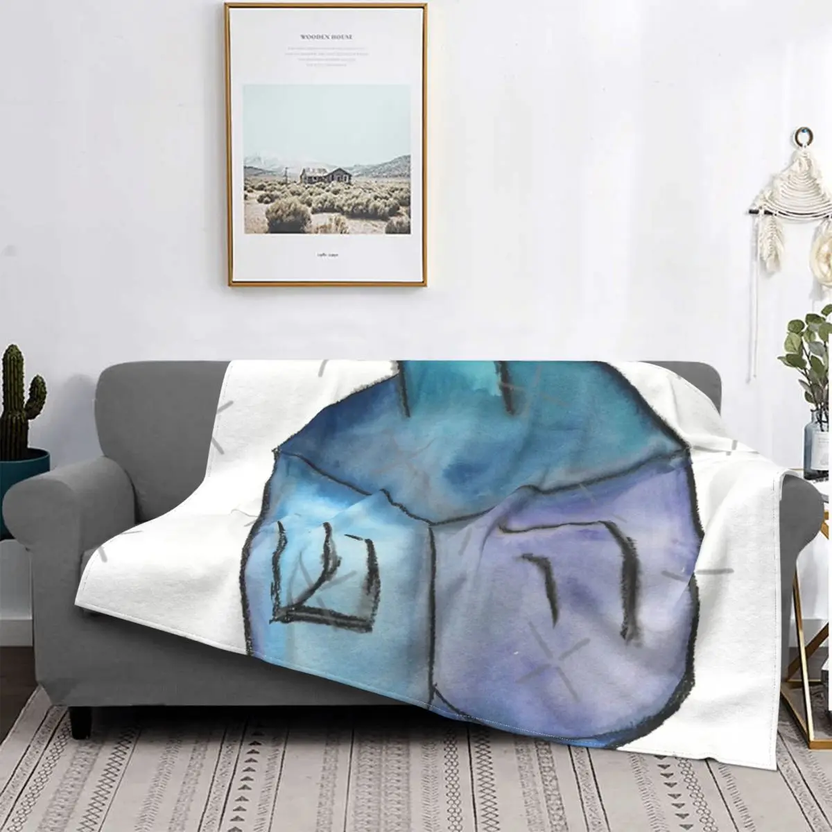 

My Blue Dreidl-colcha a cuadros para cama, manta de muselina de Anime, doble Manta, ropa de cama y fundas