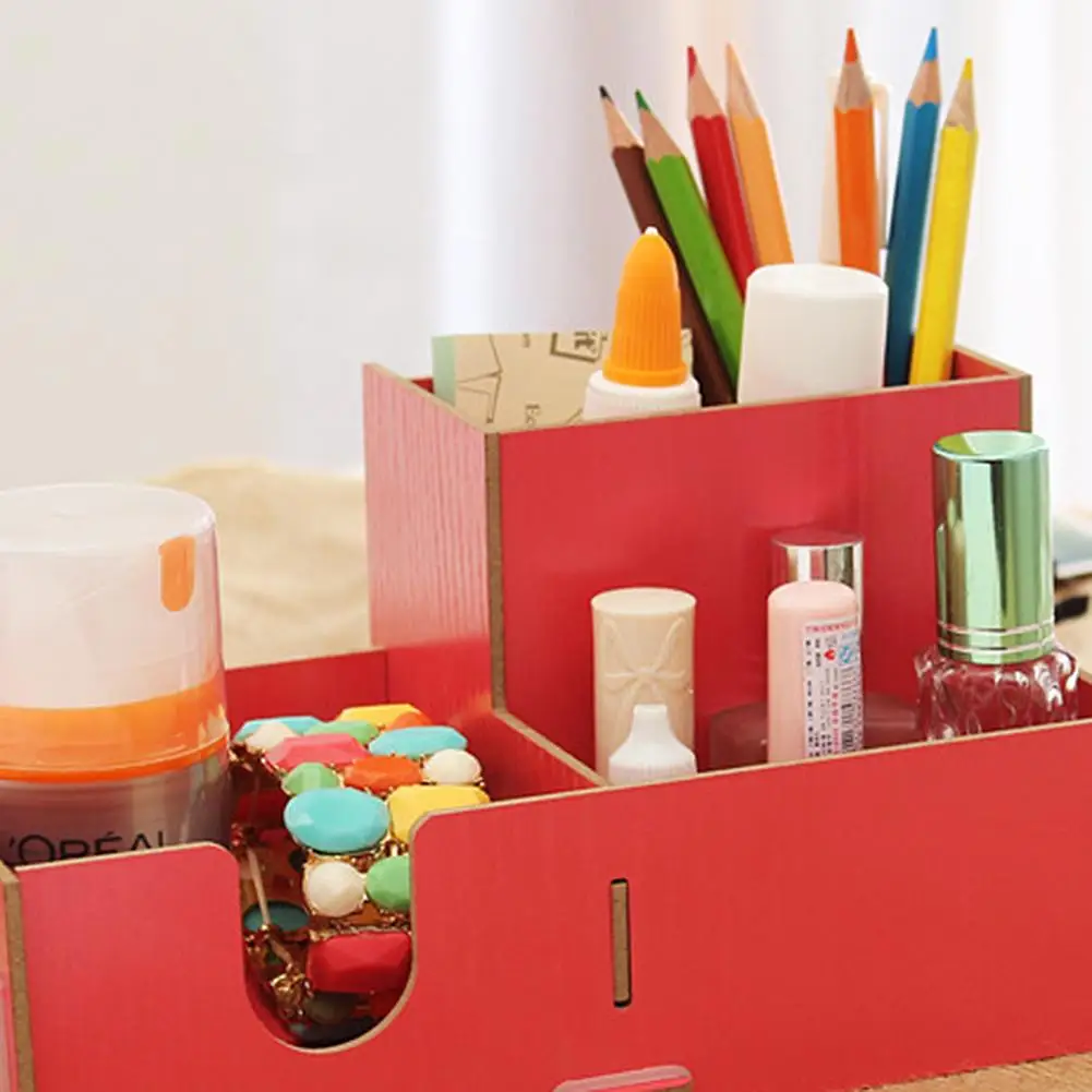 Деревянный ящик для хранения DIY держатель ручек органайзер косметики дома и