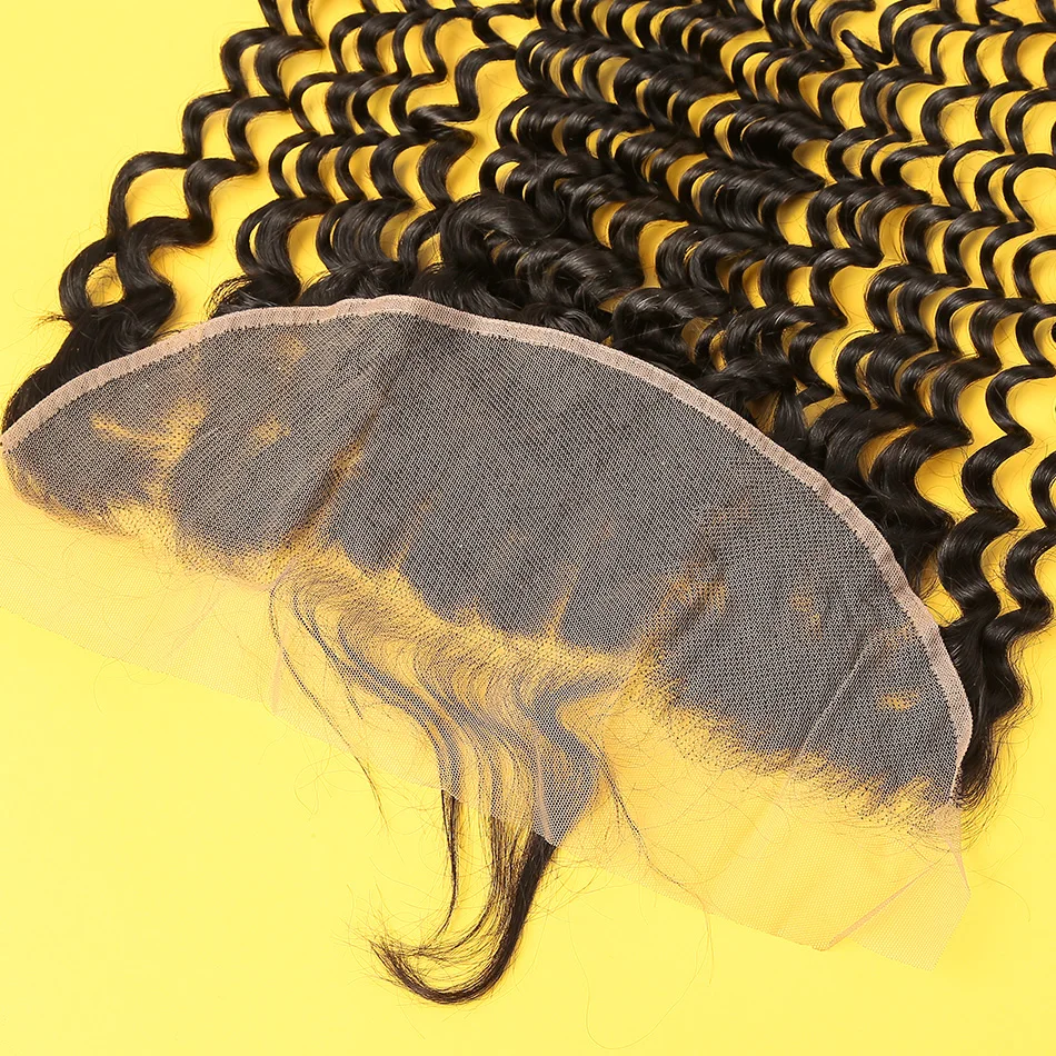 Бразильские волнистые волосы 13х4 кружевные фронтальные узлы отбеленные с